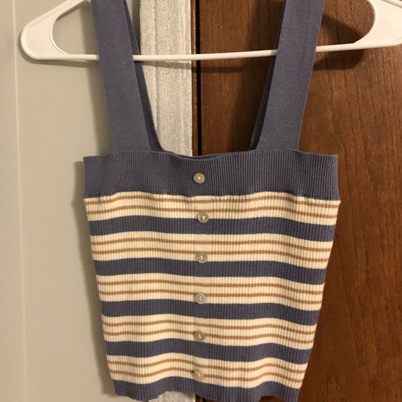 PacSun Tops - cropped stripped button tank top